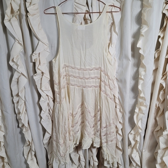 Intimately Free People Ivory Polka Dot Lace Voile Trapeze Casual Dress Small - Picture 7 of 10
